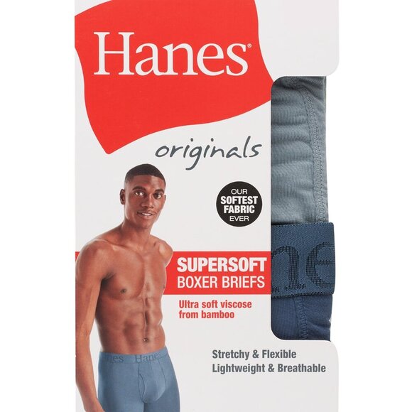 Hanes Super Soft Bamboo Blend Boxer Briefs 3 Pack XL (NEW) - Picture 4 of 4